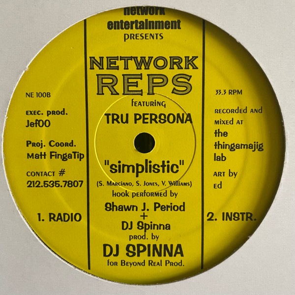 Network Reps - Collabo (Whatcha Really!) / Simplistic | Network Entertainment (NE 100) - 2