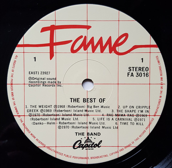 The Band - The Best Of The Band | Fame (FA3016) - 2