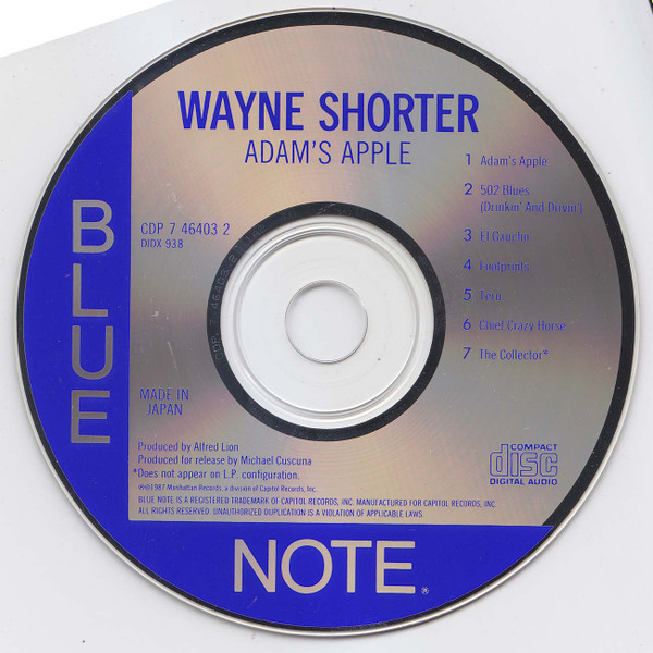 Wayne Shorter - Adam's Apple | Blue Note (CDP 7 46403 2) - 3