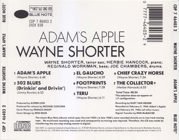 Wayne Shorter - Adam's Apple | Blue Note (CDP 7 46403 2) - 2
