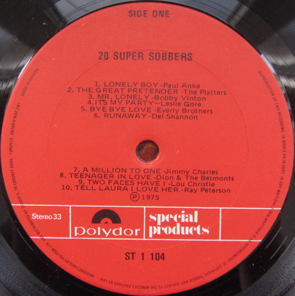 Various - 20 Super Sobbers | Polydor Special Products (ST 1-104) - 3 Various - 20 Super Sobbers | Polydor Special Products (ST 1-104) - 3