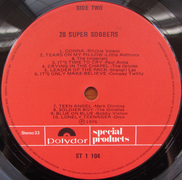 Various - 20 Super Sobbers | Polydor Special Products (ST 1-104) - 4 Various - 20 Super Sobbers | Polydor Special Products (ST 1-104) - 4