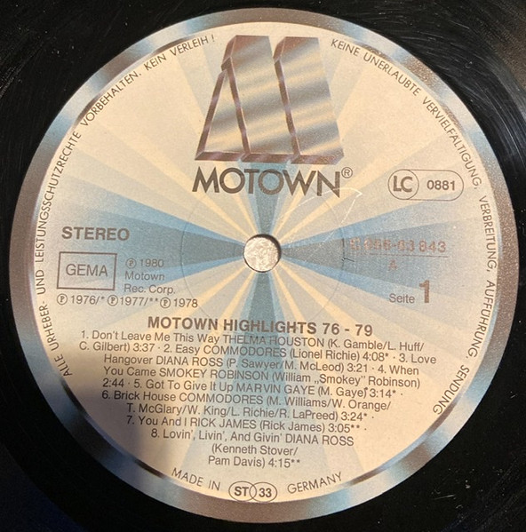 Various - Motown Highlights 1976-1979 | Motown (1 C 056-63 843) - 3