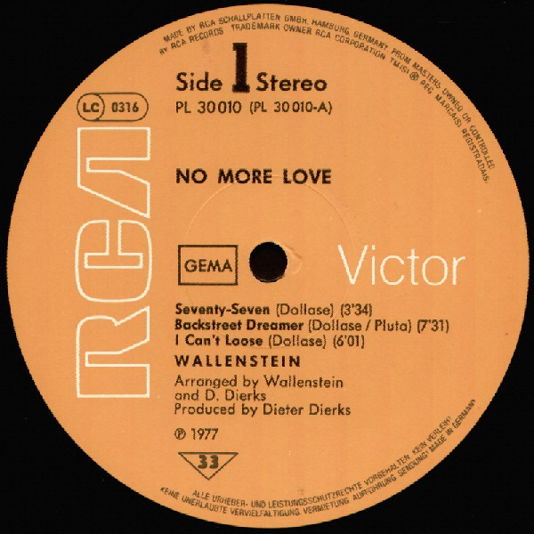 Wallenstein - No More Love | RCA (PL 30010) - 3 Wallenstein - No More Love | RCA (PL 30010) - 3