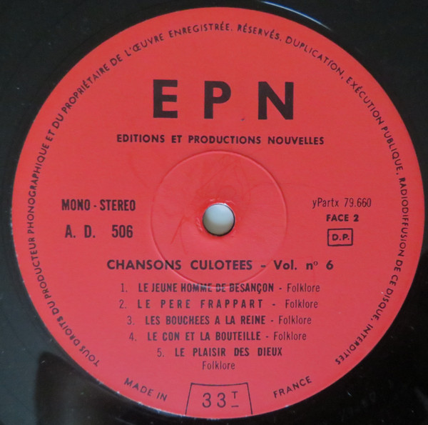 Various - Chansons Culotées Volume 6 | Epn (AD 506) - 4