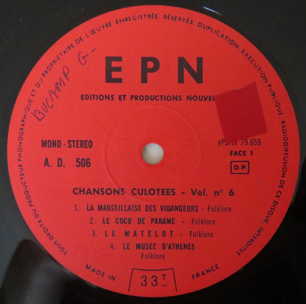 Various - Chansons Culotées Volume 6 | Epn (AD 506) - 3