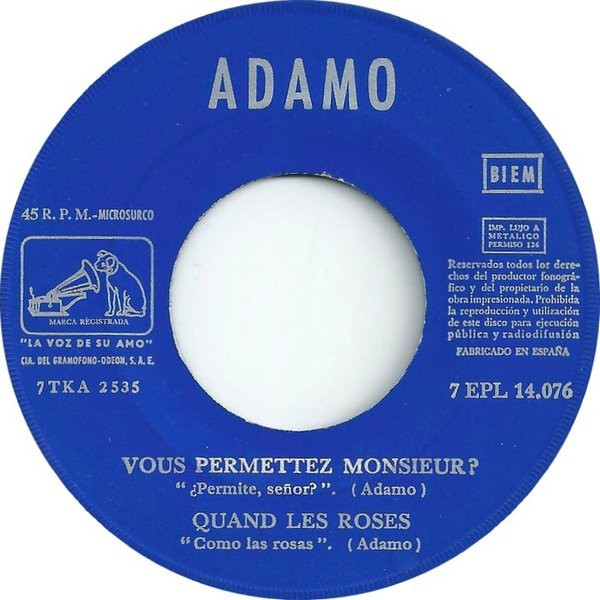Adamo - Quand Les Roses | La Voz De Su Amo (7EPL 14.076) - 4 Adamo - Quand Les Roses | La Voz De Su Amo (7EPL 14.076) - 4