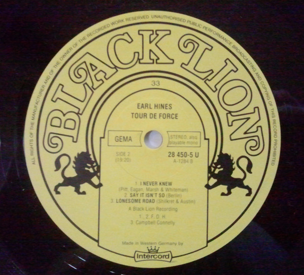 Earl Hines - Tour De Force | Intercord (28 450-5 U) - 4