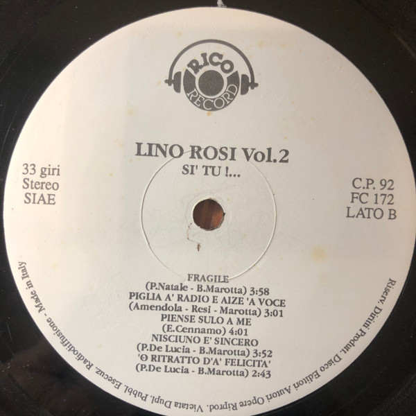 Lino Rosi - Si' Tu !.... (Vol. 2) | Rico Record Sound (FC 172) - 4 Lino Rosi - Si' Tu !.... (Vol. 2) | Rico Record Sound (FC 172) - 4