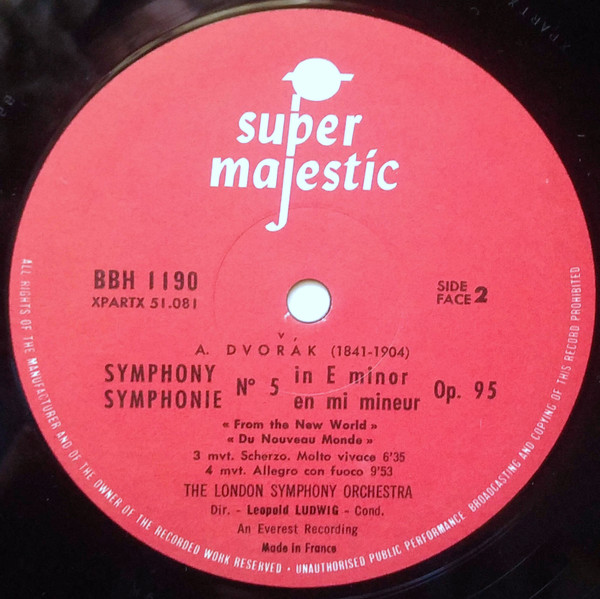 Antonín Dvořák - Leopold Ludwig Conducting London Symphony Orchestra - Symphonie Nouveau Monde / Neue Welt / New World | Super Majestic (BBH 1190) - 3