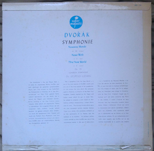 Antonín Dvořák - Leopold Ludwig Conducting London Symphony Orchestra - Symphonie Nouveau Monde / Neue Welt / New World | Super Majestic (BBH 1190) - 2