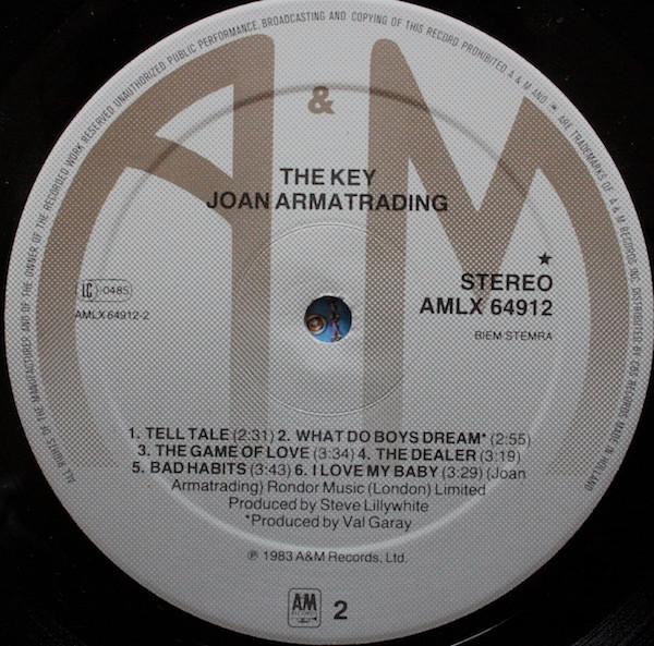 Joan Armatrading - The Key | A&M Records (AMLX 64912) - 2 Joan Armatrading - The Key | A&M Records (AMLX 64912) - 2