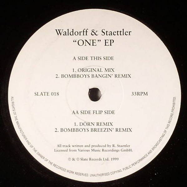 Waldorff & Staettler - One EP | Slate (SLATE 018)
