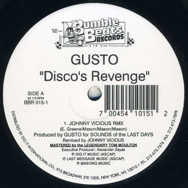 Gusto - Disco's Revenge | Bumble Beats Records (BBR 015-1)