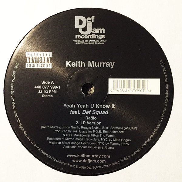 Keith Murray - Yeah Yeah U Know It | Def Jam Recordings (440 077 999-1) - main