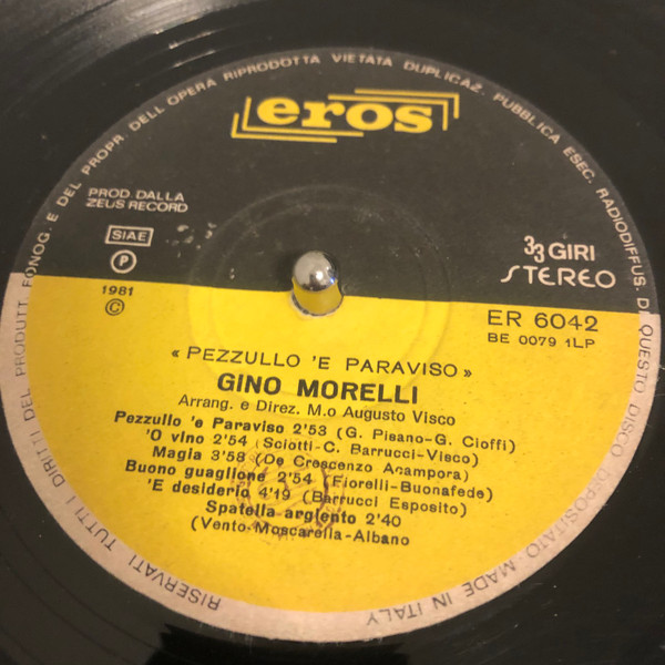 Gino Morelli - Pezzullo 'E Paraviso | Eros (ER 6042) - 3