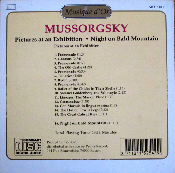 Modest Mussorgsky - Pictures At An Exposition, Night On Bald Mountain | Musique d'Or (MDO 1003) - 2 Modest Mussorgsky - Pictures At An Exposition, Night On Bald Mountain | Musique d'Or (MDO 1003) - 2