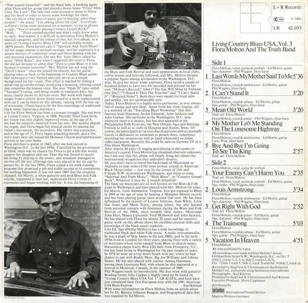 Flora Molton And The Truth Band - From Washington, DC, USA | L+R Records (LR 42.033) - 2 Flora Molton And The Truth Band - From Washington, DC, USA | L+R Records (LR 42.033) - 2