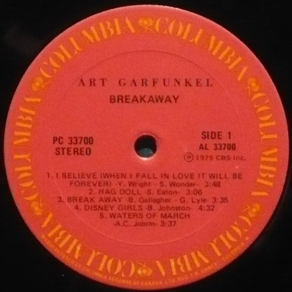 Art Garfunkel - Breakaway | Columbia (WPC 33700) - 2
