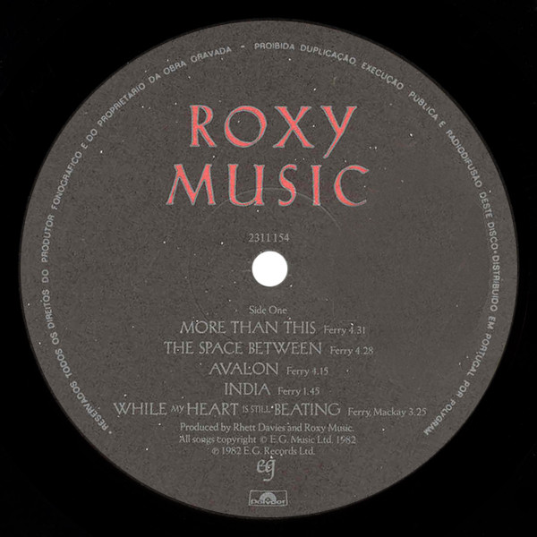 Roxy Music - Avalon | EG (2311 154) - main