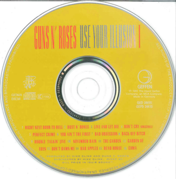 Guns N' Roses - Use Your Illusion I | Geffen Records (GED 24415) - 2
