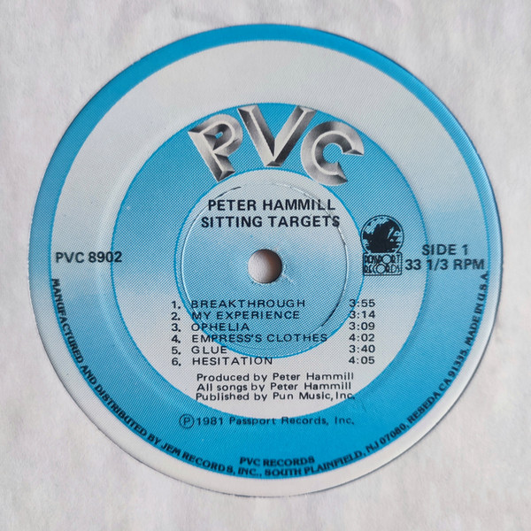 Peter Hammill - Sitting Targets | PVC Records (PVC 8902) - 3 Peter Hammill - Sitting Targets | PVC Records (PVC 8902) - 3