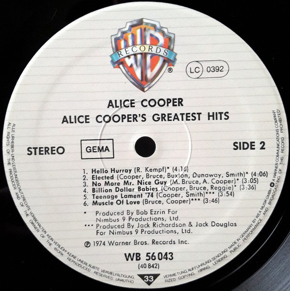 Alice Cooper - Alice Cooper's Greatest Hits | Warner Bros. Records (WB 56 043) - 4 Alice Cooper - Alice Cooper's Greatest Hits | Warner Bros. Records (WB 56 043) - 4