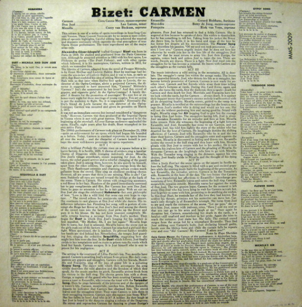 Georges Bizet , Nederlands Philharmonisch Orkest , Walter Goehr - Carmen | The Opera Society (M2009-OP4) - 2