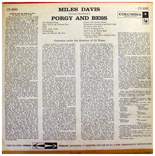 Miles Davis - Porgy and Bess | Columbia (CS 8085) - 2 Miles Davis - Porgy and Bess | Columbia (CS 8085) - 2