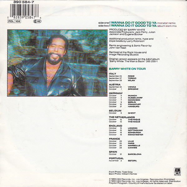 Barry White - I Wanna Do Good To Ya (Monster Remix) | A&M Records (390 584-7) - 2 Barry White - I Wanna Do Good To Ya (Monster Remix) | A&M Records (390 584-7) - 2