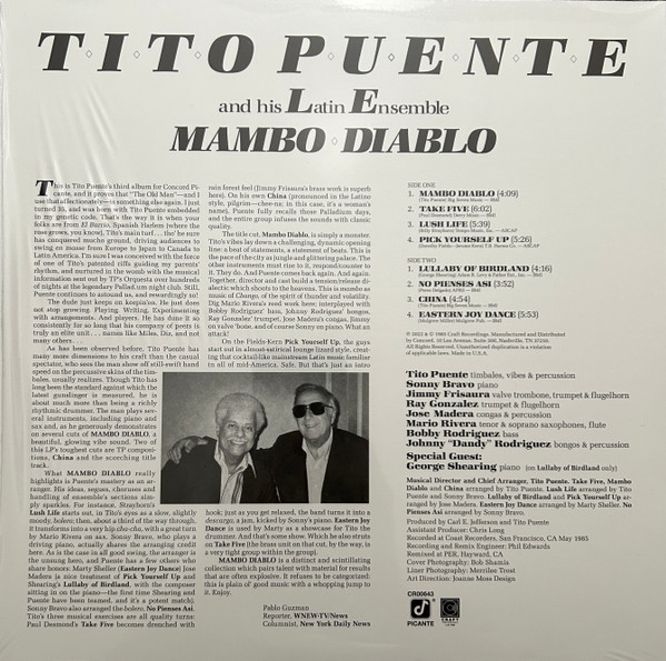 Tito Puente & His Latin Ensemble Special Guest George Shearing - Mambo Diablo | Craft Recordings Latino (CR00643) - 2