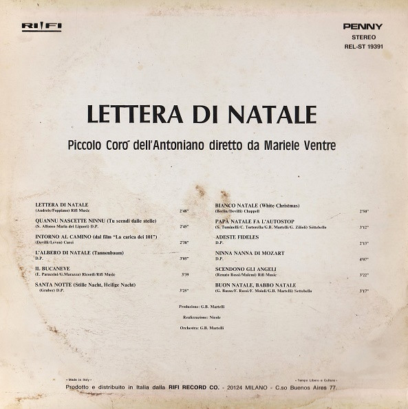 Piccolo Coro Dell'Antoniano Diretto Da Mariele Ventre - Lettera Di Natale | Penny (REL-ST 19391) - 2 Piccolo Coro Dell'Antoniano Diretto Da Mariele Ventre - Lettera Di Natale | Penny (REL-ST 19391) - 2