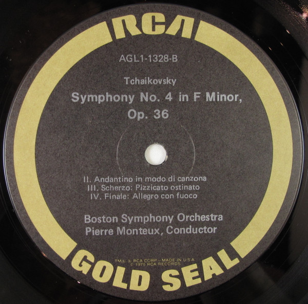 Pyotr Ilyich Tchaikovsky — Boston Symphony Orchestra - Pierre Monteux - Symphony No. 4 in F Minor, Op. 36 | RCA Gold Seal (AGL 1-1328) - 4
