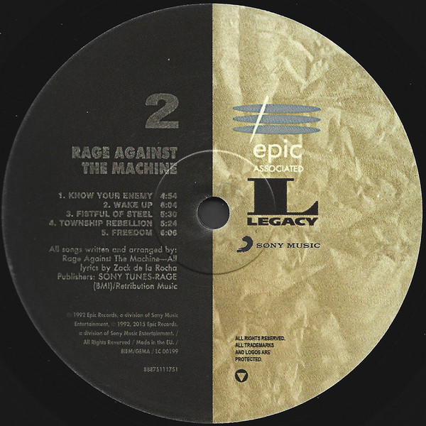 Rage Against The Machine - Rage Against The Machine | Epic Associated (88875111751) - 4 Rage Against The Machine - Rage Against The Machine | Epic Associated (88875111751) - 4