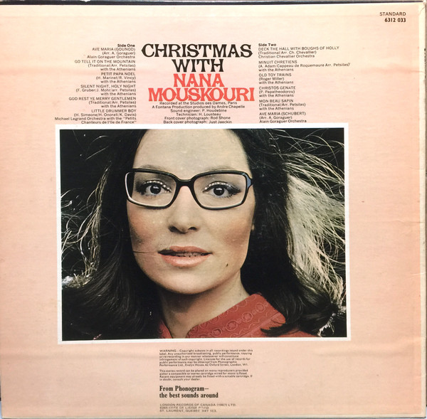 Nana Mouskouri - Christmas With Nana Mouskouri | Fontana (6312-033) - 2