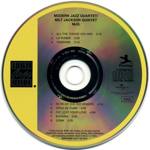 The Modern Jazz Quartet / Milt Jackson Quintet - MJQ | Original Jazz Classics (00025218612524) - 3 The Modern Jazz Quartet / Milt Jackson Quintet - MJQ | Original Jazz Classics (00025218612524) - 3