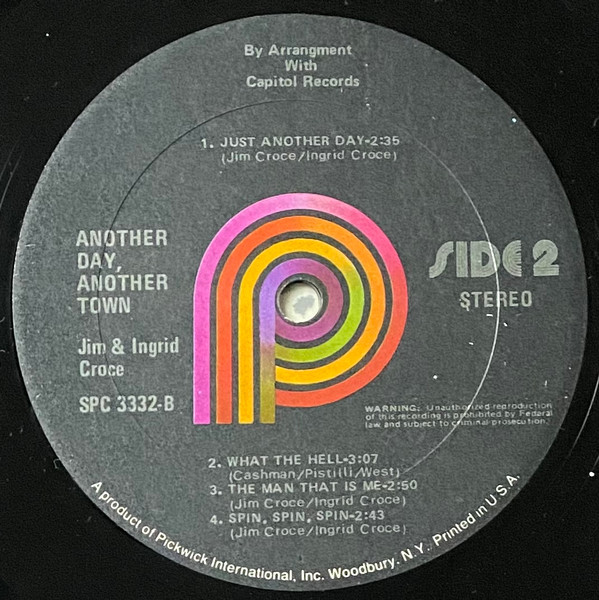 Jim & Ingrid Croce - Another Day, Another Town | Pickwick (SPC-3332) - 4 Jim & Ingrid Croce - Another Day, Another Town | Pickwick (SPC-3332) - 4