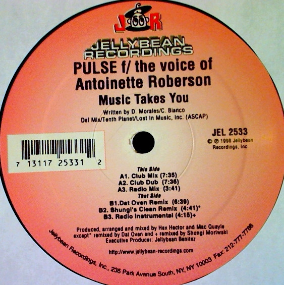Pulse F/ The Voice Of Antoinette Roberson - Music Takes You | Jellybean Recordings (JEL 2533) - main