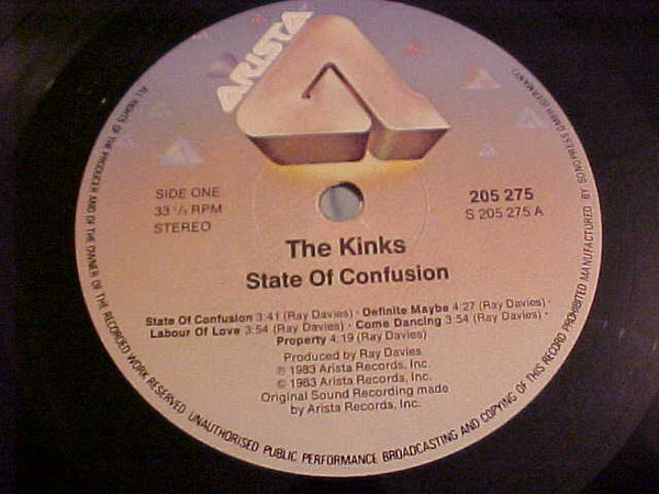 The Kinks - State Of Confusion | Arista (205 275) - 2