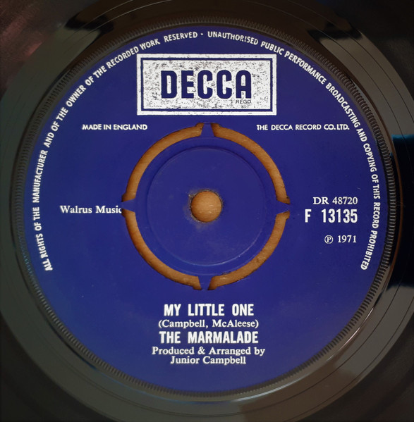 The Marmalade - My Little One / Is Your Life Your Own? | Decca (F 13135) - main