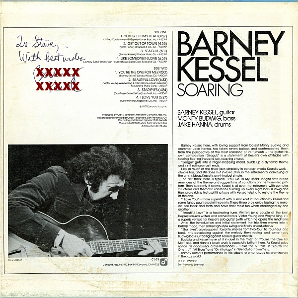Barney Kessel - Soaring | Concord Jazz (CJ-33) - 2