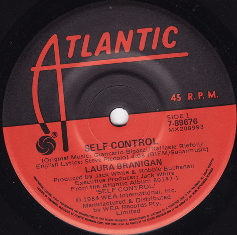Laura Branigan - Self Control | Atlantic (7-89676) - 3
