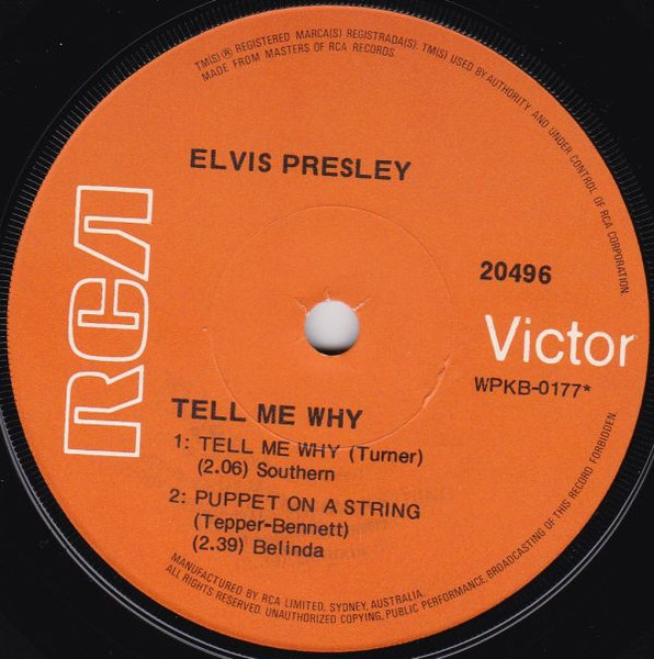 Elvis Presley - Tell Me Why | RCA Victor (20496) - 3 Elvis Presley - Tell Me Why | RCA Victor (20496) - 3