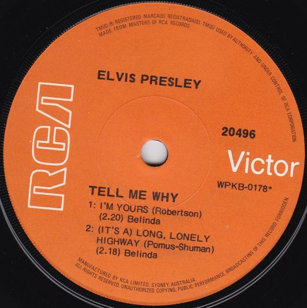 Elvis Presley - Tell Me Why | RCA Victor (20496) - 4 Elvis Presley - Tell Me Why | RCA Victor (20496) - 4