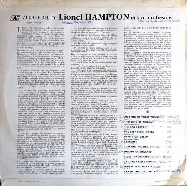 Lionel Hampton And His Orchestra - Lionel ...Plays Drums, Vibes, Piano | Audio Fidelity (42 003) - 2 Lionel Hampton And His Orchestra - Lionel ...Plays Drums, Vibes, Piano | Audio Fidelity (42 003) - 2