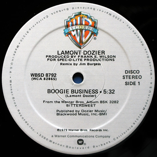 Lamont Dozier - Boogie Business | Warner Bros. Records (WBSD 8792) - 2