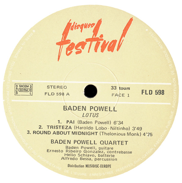 Baden Powell - Lotus | Disques Festival (FLDX 598) - 3 Baden Powell - Lotus | Disques Festival (FLDX 598) - 3