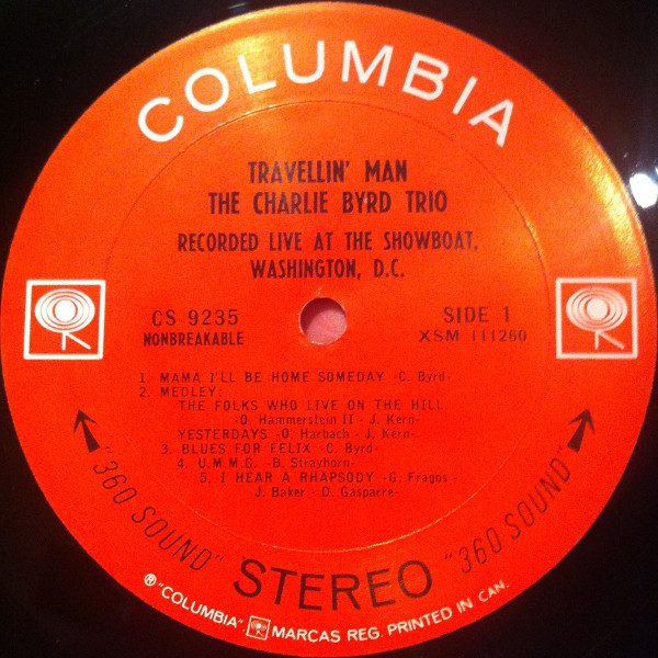 Charlie Byrd Trio - Travellin' Man [Vinyl] | Columbia (CS 9235) - 3
