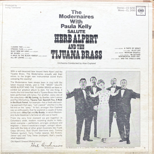 The Modernaires - The "Mods" Salute Herb Alpert And The Tijuana Brass | Columbia (CS 9290) - 2 The Modernaires - The "Mods" Salute Herb Alpert And The Tijuana Brass | Columbia (CS 9290) - 2