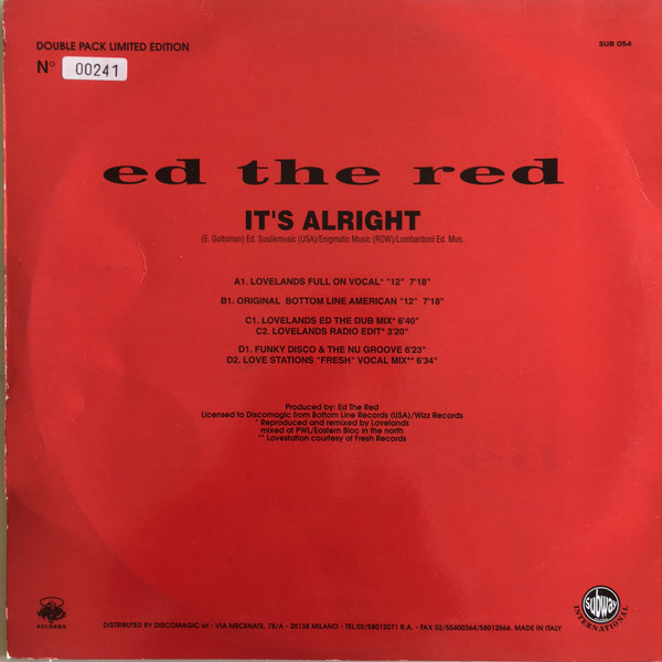 Ed The Red - It's Alright | Subway Records (SUB 054)